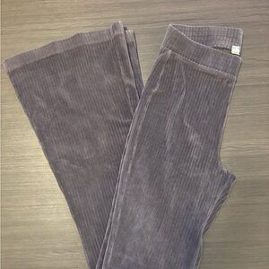 Aerie Grey Corduroy Flare Leggings